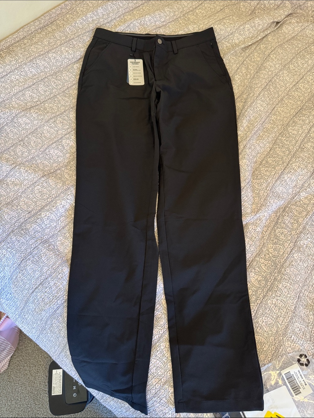 Men's Black Straight Leg Chino Pants